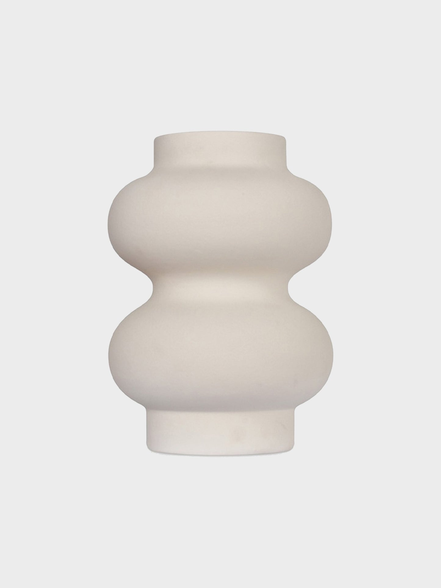 Double textured ceramic vase white