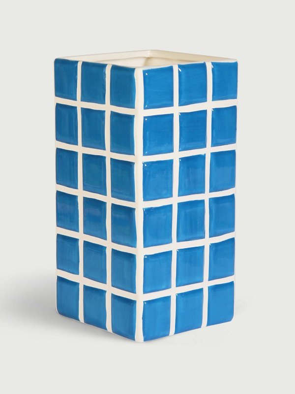 Tile Vase Blue - PICK UP ONLY