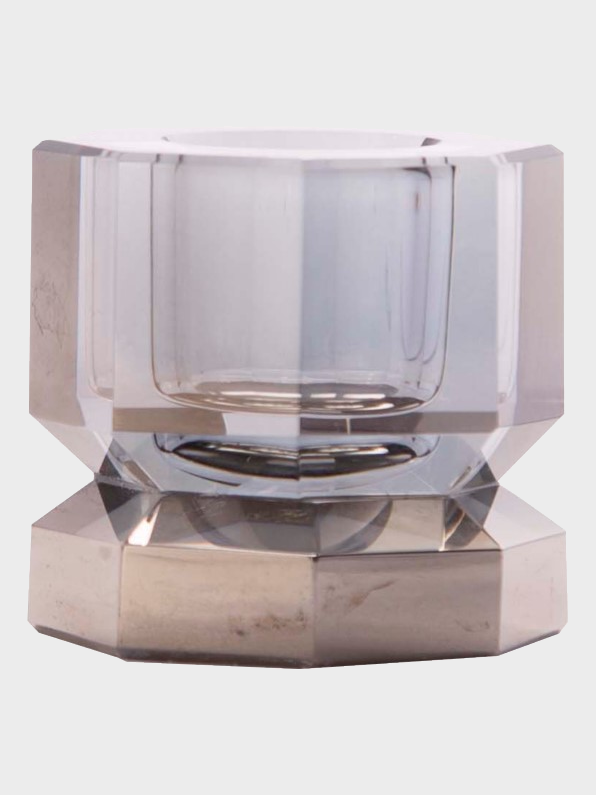 Small Edged Crystal Candle Holder